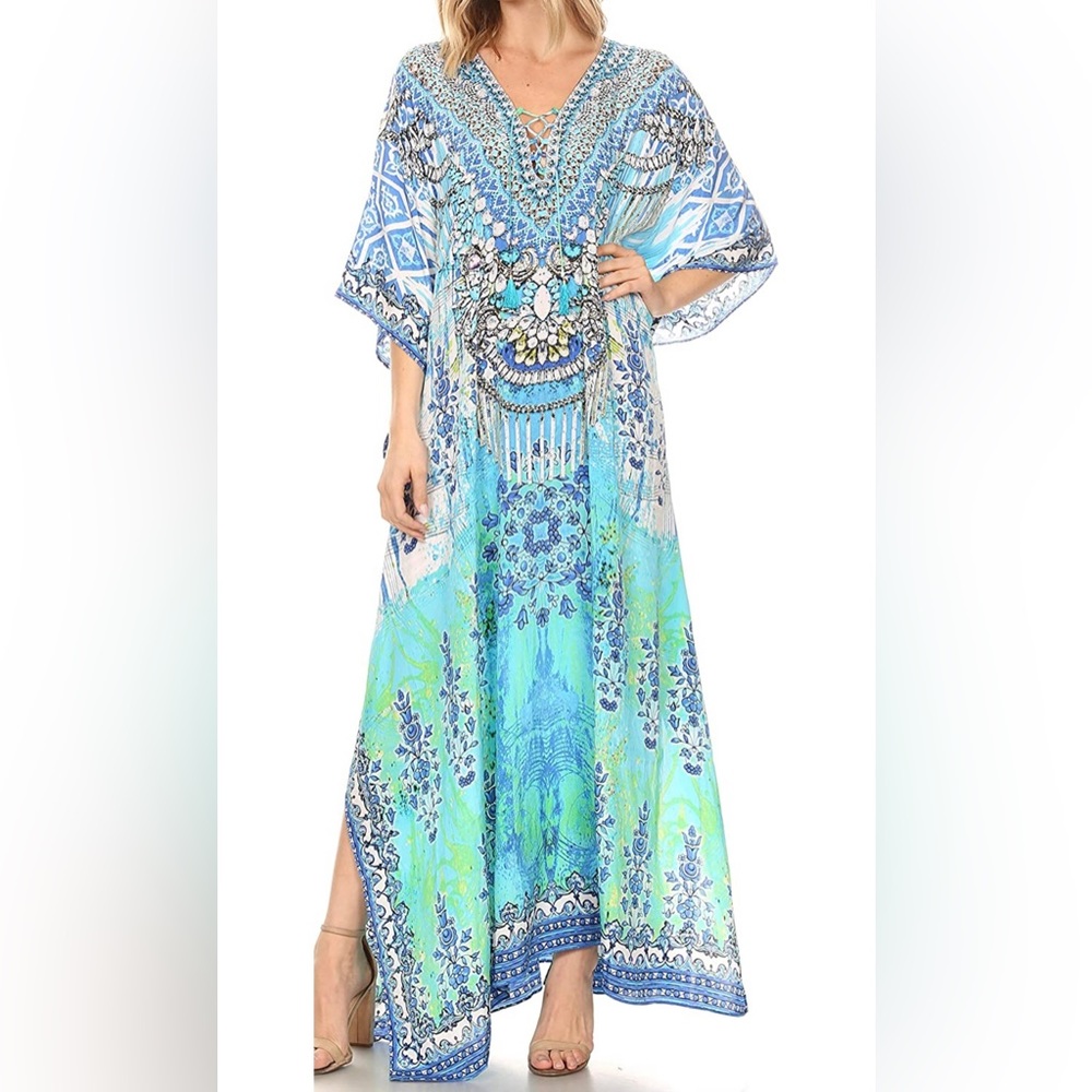 Camilla Inspired Caftan cover up dress